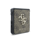 Husa telefon GUESS pentru Samsung Galaxy Z Flip 8, PU 4G Metal Logo, Maro