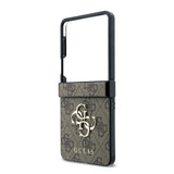 Husa telefon GUESS pentru Samsung Galaxy Z Flip 8, PU 4G Metal Logo, Maro