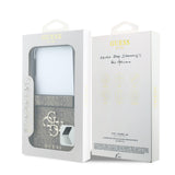 Husa telefon GUESS pentru Samsung Galaxy Z Flip 8, PU 4G Metal Logo, Maro