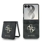 Husa telefon Guess pentru Samsung Galaxy Z Flip 8, PU 4G Metal Logo, Gri