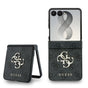 Husa telefon Guess pentru Samsung Galaxy Z Flip 8, PU 4G Metal Logo, Gri