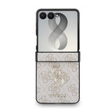 Husa telefon Guess pentru Samsung Galaxy Z Flip 8, PU 4G Metal Logo, Roz