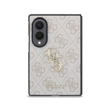Husa telefon pentru Samsung Galaxy Z Fold 8, GUESS PU 4G Metal Logo, Roz