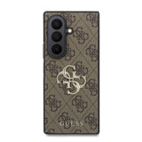 Husa telefon Guess pentru Samsung Galaxy Z Fold 8 Ultra, PU 4G Metal Logo, Maro