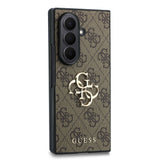 Husa telefon Guess pentru Samsung Galaxy Z Fold 8 Ultra, PU 4G Metal Logo, Maro
