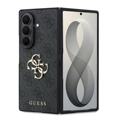Husa spate GUESS pentru Samsung Galaxy Z Fold 8 Ultra, PU 4G Metal Logo, Gri