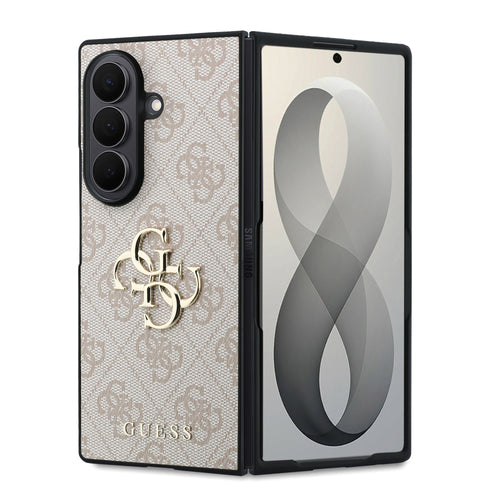 Husa telefon Guess pentru Samsung Galaxy Z Fold 8 Ultra, PU 4G Metal Logo, Roz