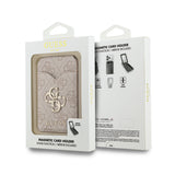 Husa tip carte compatibila cu iPhone 13, iPhone 13 Pro, MagSafe/Magnetic, piele, Roz