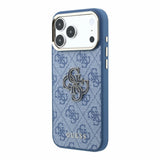 Husa spate Guess pentru Apple iPhone 18 Pro, PU 4G Resin Metal Logo, Albastră