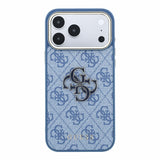 Husa spate Guess pentru Apple iPhone 18 Pro, PU 4G Resin Metal Logo, Albastră