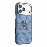 Husa spate Guess pentru Apple iPhone 18 Pro, PU 4G Resin Metal Logo, Albastră