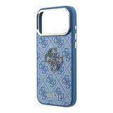 Husa spate Guess pentru Apple iPhone 18 Pro Max, PU 4G Resin Metal Logo, Albastra