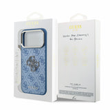 Husa spate Guess pentru Apple iPhone 18 Pro, PU 4G Resin Metal Logo, Albastră