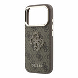 Husa telefon pentru Apple iPhone 18 Pro Max, Guess PU 4G Resin Metal Logo, Maro