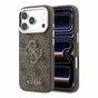 Husa telefon pentru Apple iPhone 18 Pro Max, Guess PU 4G Resin Metal Logo, Maro