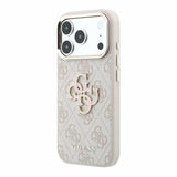 Husa spate Guess pentru Apple iPhone 18 Pro Max, PU 4G Resin Metal Logo, Roz