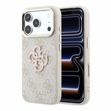 Husa spate Guess pentru Apple iPhone 18 Pro Max, PU 4G Resin Metal Logo, Roz