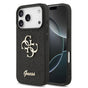 Husa telefon pentru Apple iPhone 18 Pro Max, GUESS PU Glitter 4G Metal Logo, Neagra