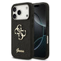 Husa spate GUESS pentru Apple iPhone 18 Pro, PU Glitter 4G Metal Logo, Neagra