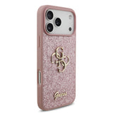 Husa telefon GUESS pentru Apple iPhone 18 Pro Max, PU Fixed Glitter 4G Metal Logo, Roz