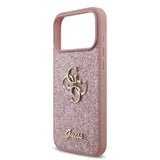 Husa telefon GUESS pentru Apple iPhone 18 Pro Max, PU Fixed Glitter 4G Metal Logo, Roz