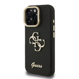 Husa cu inel Guess compatibila cu iPhone 15 Pro, TPU, Negru