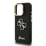 Husa cu inel Guess compatibila cu iPhone 15 Pro, TPU, Negru