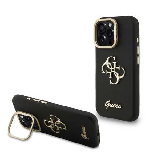 Husa cu inel Guess compatibila cu iPhone 15 Pro, TPU, Negru