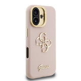 Husa cu inel Guess compatibila cu iPhone 16, TPU, Roz