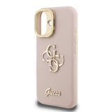 Husa cu inel Guess compatibila cu iPhone 16, TPU, Roz