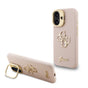 Husa cu inel Guess compatibila cu iPhone 16, TPU, Roz