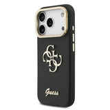 Husa cu inel Guess compatibila cu iPhone 17 Pro, TPU, Negru