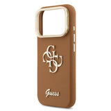 Husa telefon GUESS pentru Apple iPhone 17 Pro Max, PU Grained 4G Logo Stand Camera Frame, Maro