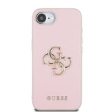 Husa spate Guess pentru Apple iPhone 16e / 17e, PU Grained 4G Metal Logo, Roz