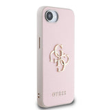 Husa spate Guess pentru Apple iPhone 16e / 17e, PU Grained 4G Metal Logo, Roz