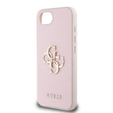 Husa spate Guess pentru Apple iPhone 16e / 17e, PU Grained 4G Metal Logo, Roz