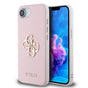 Husa spate Guess pentru Apple iPhone 16e / 17e, PU Grained 4G Metal Logo, Roz