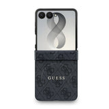 Husa telefon GUESS pentru Samsung Galaxy Z Flip 8, Piele PU, Inchidere magnetica, Neagra