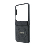 Husa telefon GUESS pentru Samsung Galaxy Z Flip 8, Piele PU, Inchidere magnetica, Neagra