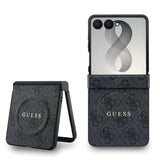 Husa telefon GUESS pentru Samsung Galaxy Z Flip 8, Piele PU, Inchidere magnetica, Neagra