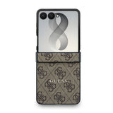 Husa telefon GUESS pentru Samsung Galaxy Z Flip 8, Piele PU, Inchidere magnetica, Maro