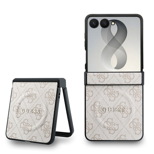 Husa telefon GUESS pentru Samsung Galaxy Z Flip 8, PU Leather 4G Magnetic, Roz
