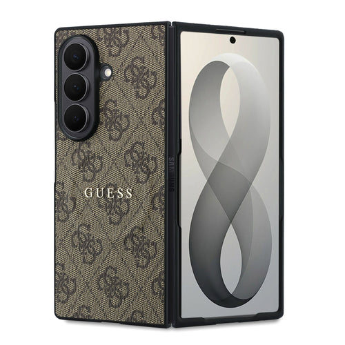 Husa telefon GUESS pentru Samsung Galaxy Z Fold 8 Ultra, Piele PU, Magnetic 4G, Maro