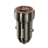 Incarcator auto Hoco Z46A, 12V, 20W, USB-A + USB-C, Gri