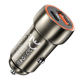 Incarcator auto Hoco Z46A, 12V, 20W, USB-A + USB-C, Gri