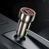 Incarcator auto Hoco Z46A, 12V, 20W, USB-A + USB-C, Gri