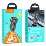 Incarcator auto Hoco Z46A, 12V, 20W, USB-A + USB-C, Gri
