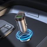 Incarcator auto HOCO NZ16A, 43W, USB-A + USB-C + Cablu Type-C, Gri metal