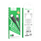 Cablu de date HOCO X88 Gratified USB-A la Type-C, 1m, 3A, Negru