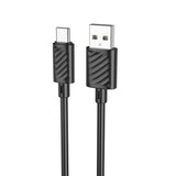 Cablu de date HOCO X88 Gratified USB-A la Type-C, 1m, 3A, Negru